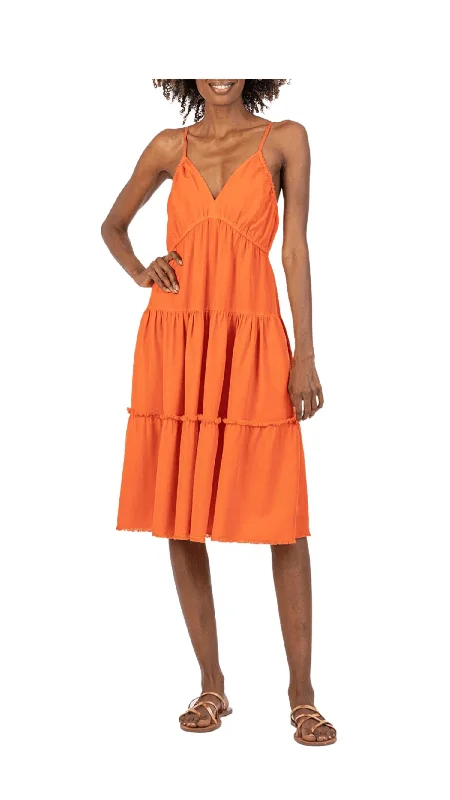 Zaniah Dress In Tangerine