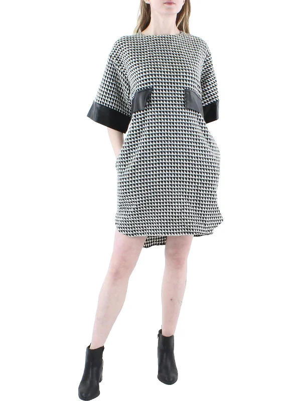 Womens Tweed Mini Shift Dress