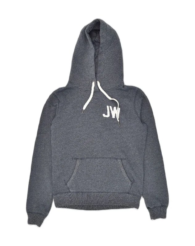 JACK WILLS Womens Graphic Hoodie Jumper UK 10 Small  Grey Cotton