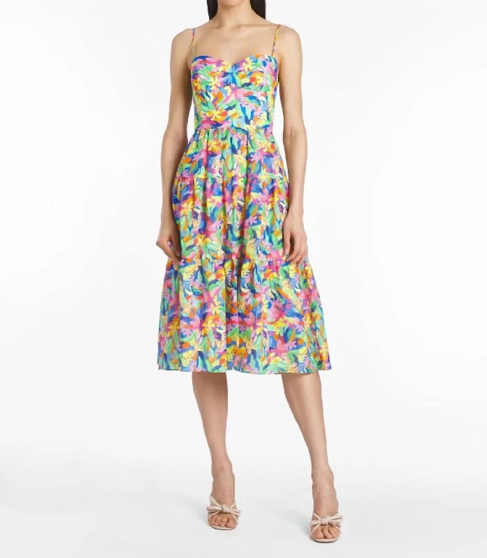 Tula Midi Dress In Paradiso Print