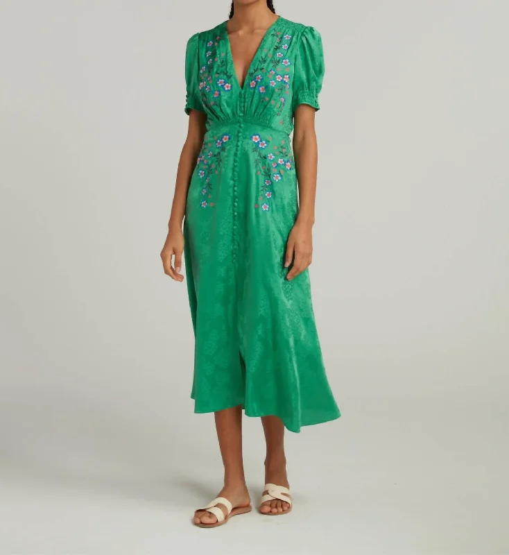 Lea Dress In Kelly Green