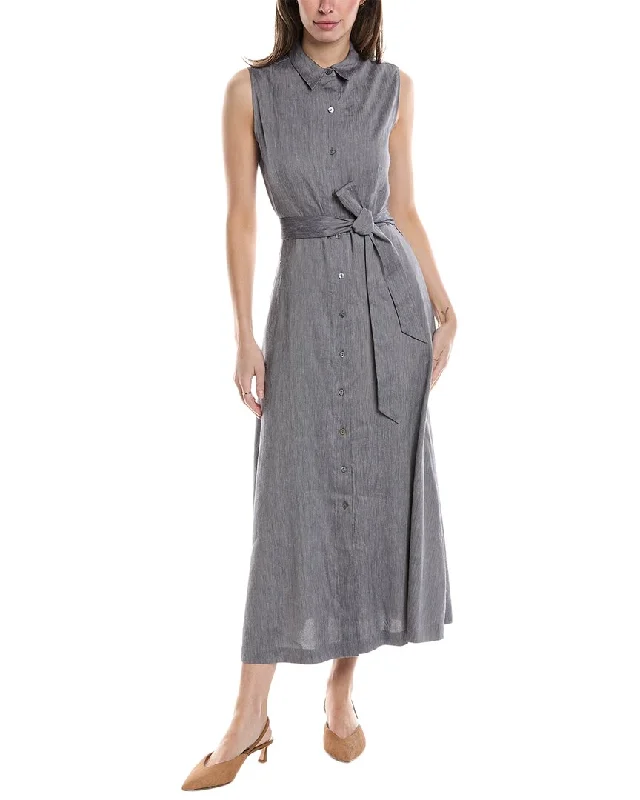 Theory Sleeveless Linen-Blend Shirtdress