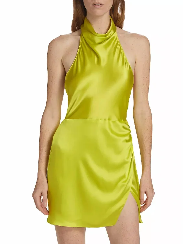 Joanne Silk Dress In Lime