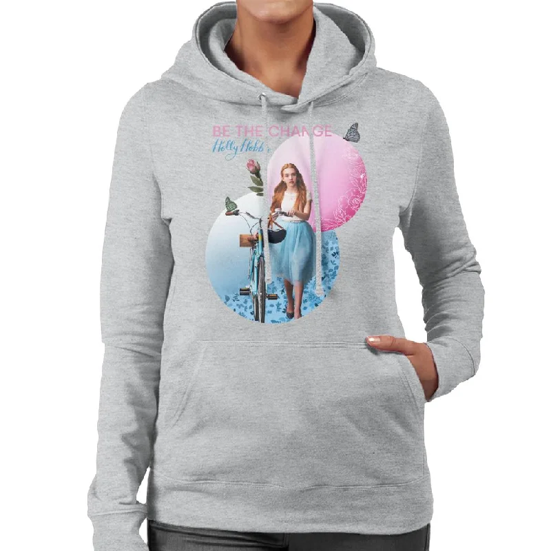 Holly Hobbie Holding Her Bike Women's Hooded Sweatshirt