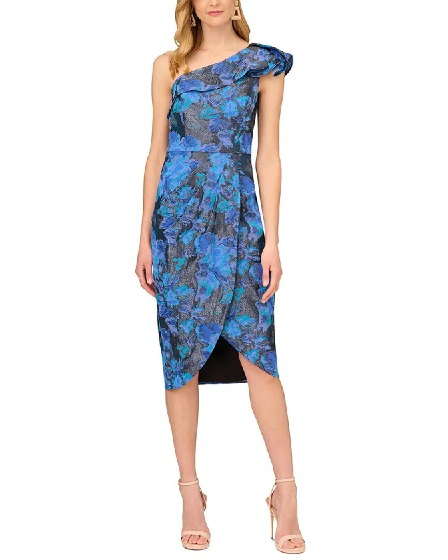 Aidan Mattox Stretch Jacquard Midi Dress