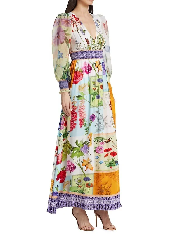 Bellami V-Neck Maxi Dress In Multi