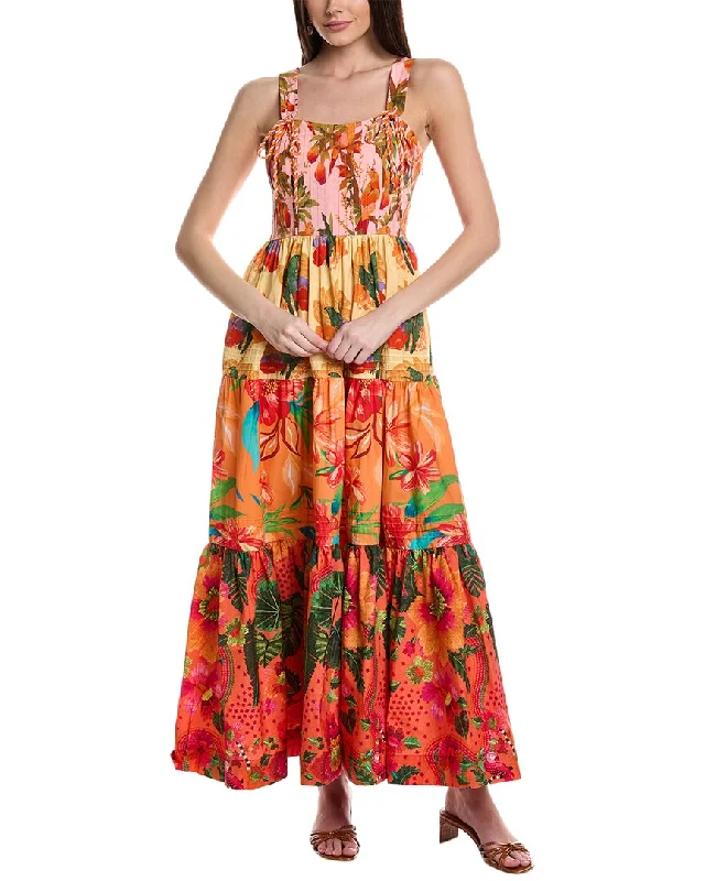 FARM Rio Mixed Warm Prints Maxi Dress