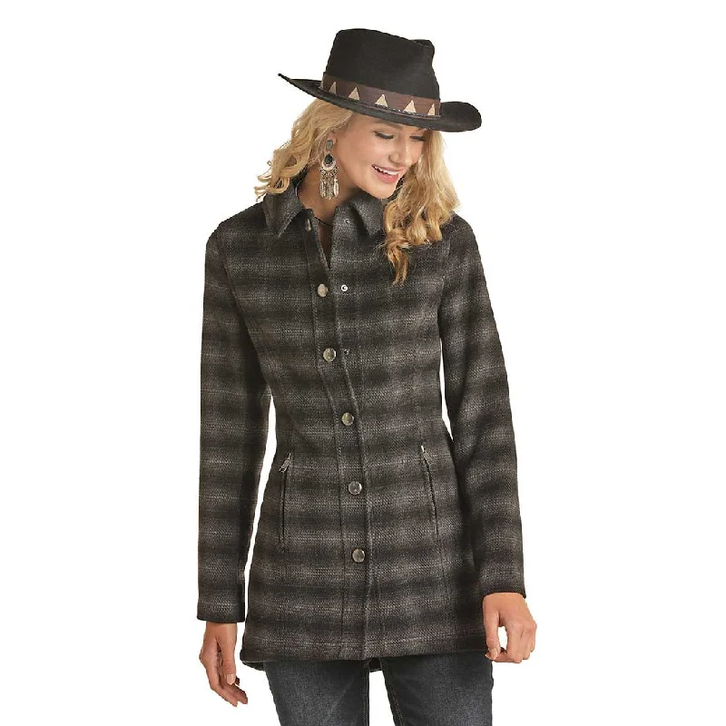 Powder River Outfitters Women's Twill Plaid Coat