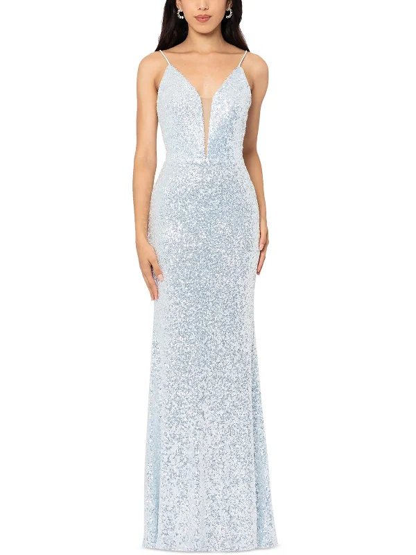 Womens Sequined Long Evening Dress