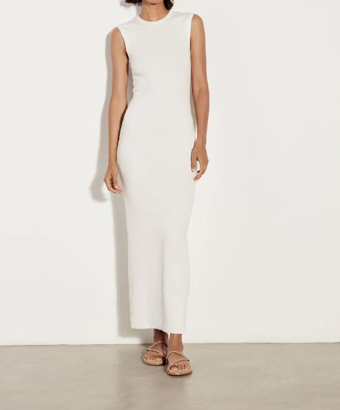 Textured Knit Sleeveless Maxi In Undyed