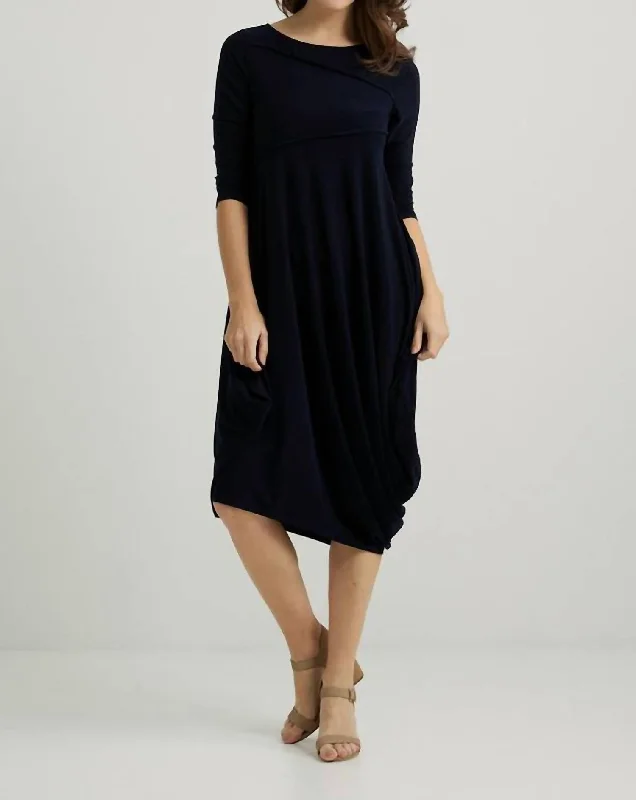 Jersey Dress In Navy