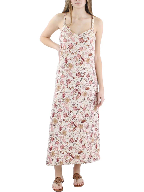 Womens Jersey Floral Midi Dress