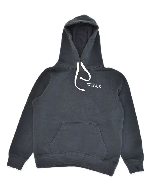 JACK WILLS Womens Hoodie Jumper UK 12 Medium  Black Cotton