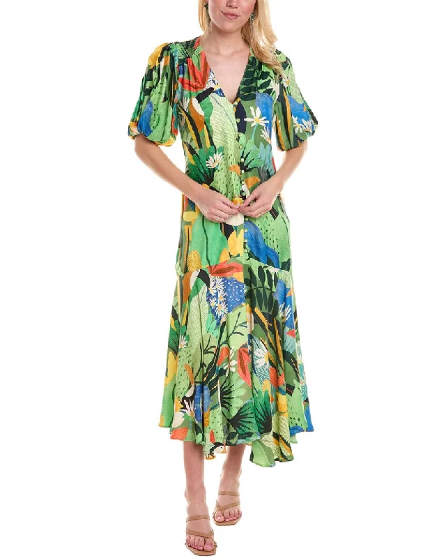 FARM Rio Vintage Toucans Midi Dress