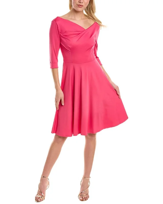 Jackie O Swing Dress In Fuchsia Pop