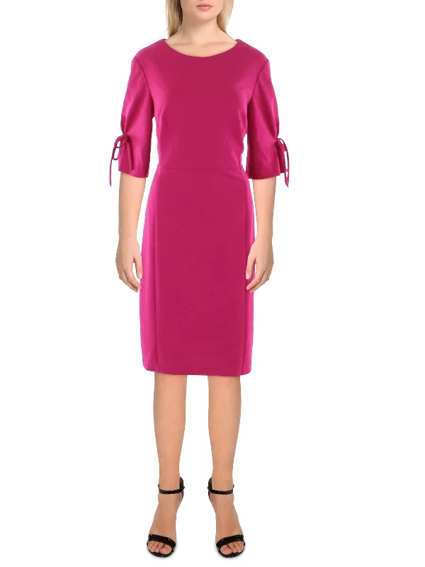 Womens Crepe Scuba Sheath Dress